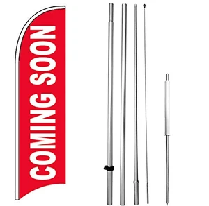 Coming Soon - Windless Feather Swooper Flag Banner Sign Kit rb-h Coming Soon - Windless Feather Swooper Flag Banner Sign Kit rb-h