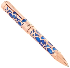 Endura Deco Crest Ballpoint Pen in Blue with Rose Gold Accents Elegant Writing Instrument by Pen Company Endura Deco Crest Ballpoint Pen in Blue with Rose Gold Accents Elegant Writing Instrument by Pen Company