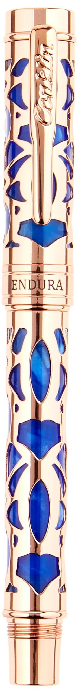 Endura Deco Crest Rollerball Pen in Blue with Chrome Accents Refillable Rollerball Writing Instrument by Pen Company Endura Deco Crest Rollerball Pen in Blue with Chrome Accents Refillable Rollerball Writing Instrument by Pen Company
