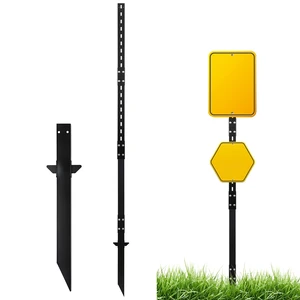 1 Pack 8' Sign Post Stake Metal for Outside, Heavy Duty Yard Sign Stake, Rust, Wind & Dust Resistant Sturdy Metal Pole for Outside, Yard, Road, Parking Fits Signs 7 to 18 Inch (Black) 1 Pack 8' Sign Post Stake Metal for Outside, Heavy Duty Yard Sign Stake, Rust, Wind & Dust Resistant Sturdy Metal Pole for Outside, Yard, Road, Parking Fits Signs 7 to 18 Inch (Black)