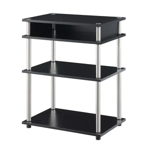 Designs2Go No Tools Printer Stand with Shelves, Black Designs2Go No Tools Printer Stand with Shelves, Black