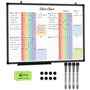 36" x 24" Magnetic Chore Chart Board, Dry Erase Board Aluminum Frame Wall Mounted for Home, Organization Reward Board for Messages 36" x 24" Magnetic Chore Chart Board, Dry Erase Board Aluminum Frame Wall Mounted for Home, Organization Reward Board for Messages