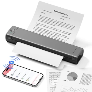 M08F A4 Portable Printer for Travel, Bluetooth Thermal Printer Support A4 Thermal Paper, Compatible with Android iOS Phone & Laptop, Inkless Compact for Home Office Vehicles M08F A4 Portable Printer for Travel, Bluetooth Thermal Printer Support A4 Thermal Paper, Compatible with Android iOS Phone & Laptop, Inkless Compact for Home Office Vehicles