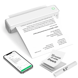 Portable Inkless Printer, Bluetooth Thermal Printer, 8.5x11 Wireless Printer for Travel, Office and Home with 1 Roll and 10 US Letter Fanfold Sheets for Phones, Tablets and Laptops Portable Inkless Printer, Bluetooth Thermal Printer, 8.5x11 Wireless Printer for Travel, Office and Home with 1 Roll and 10 US Letter Fanfold Sheets for Phones, Tablets and Laptops