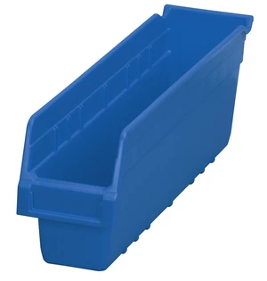 Shelfmax Bins - 4-1/8"Wx17-5/8 Dx6 H - Blue - Blue - Lot of 8 Shelfmax Bins - 4-1/8"Wx17-5/8 Dx6 H - Blue - Blue - Lot of 8
