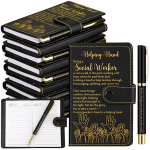 30 Sets Social Worker Gifts for Student Inspirational Leather Notebook Ballpoint Pen with Motivational Quotes for Social Worker Appreciation Teachers Bsw Msw (Black) 30 Sets Social Worker Gifts for Student Inspirational Leather Notebook Ballpoint Pen with Motivational Quotes for Social Worker Appreciation Teachers Bsw Msw (Black)