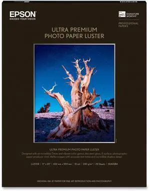 Ultra Premium Photo Paper LUSTER (17x22 Inches, 25 Sheets) (S042084), White Ultra Premium Photo Paper LUSTER (17x22 Inches, 25 Sheets) (S042084), White