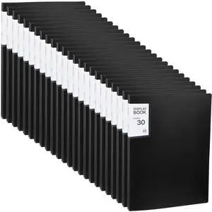 24 Pcs Art Portfolio Binder 9x12 Inch 30 Pockets Art Portfolio Folder with Clear Plastic Sleeves Presentation Book with Sheet Protectors for A4 Artwork, Flexible Cover (Black) 24 Pcs Art Portfolio Binder 9x12 Inch 30 Pockets Art Portfolio Folder with Clear Plastic Sleeves Presentation Book with Sheet Protectors for A4 Artwork, Flexible Cover (Black)
