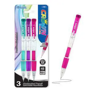 Crown Dazzle 0.5 mm Mechanical Pencils, HB Lead, 24-Box | fine point, click-advance, refillable, Eraser under cap, fine writing, notes, tests Crown Dazzle 0.5 mm Mechanical Pencils, HB Lead, 24-Box | fine point, click-advance, refillable, Eraser under cap, fine writing, notes, tests