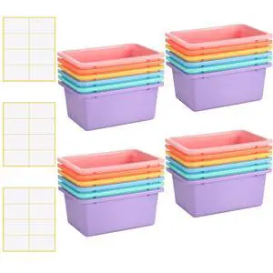24 Pack Book Bins for Classroom Plastic Cubby Storage Bins Colored Kids Toy Organizer Container with 120 Pcs Self Adhesive Label for Student Teacher Library School Office Home(Macaron Color) 24 Pack Book Bins for Classroom Plastic Cubby Storage Bins Colored Kids Toy Organizer Container with 120 Pcs Self Adhesive Label for Student Teacher Library School Office Home(Macaron Color)