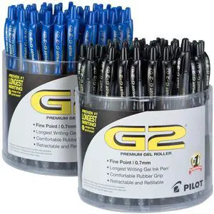 G2 Premium Gel Roller Pens, Bold Point, Gel Ink Pens, 1 mm, Pack of 144, Black, Blue - Ideal for School, Journaling & Office Writing G2 Premium Gel Roller Pens, Bold Point, Gel Ink Pens, 1 mm, Pack of 144, Black, Blue - Ideal for School, Journaling & Office Writing