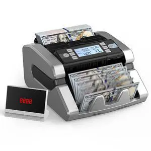 Money Counter Machine with Value Count, UV/MG/IR/MT/DD Counterfeit Bill Detection, Dollar Euro Cash Counter with Count/Add/Batch/Auto Modes, External LCD Display Money Counter Machine with Value Count, UV/MG/IR/MT/DD Counterfeit Bill Detection, Dollar Euro Cash Counter with Count/Add/Batch/Auto Modes, External LCD Display