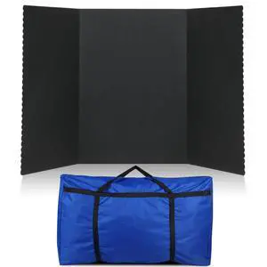 Trifold Poster Board with Storage Bag, Hook and Loop Fabric, Foldable 3 Panel Presentation Board for Science Fair and Exhibitions(Black,72 x 36 Inch) Trifold Poster Board with Storage Bag, Hook and Loop Fabric, Foldable 3 Panel Presentation Board for Science Fair and Exhibitions(Black,72 x 36 Inch)