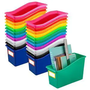 24 Pack Multicolor Book Bins for Classroom Decor Bulk Plastic Bins with Name Labels Assorted Color Organization Book Bin Baskets Teacher Storage Boxes for Classroom Office 24 Pack Multicolor Book Bins for Classroom Decor Bulk Plastic Bins with Name Labels Assorted Color Organization Book Bin Baskets Teacher Storage Boxes for Classroom Office