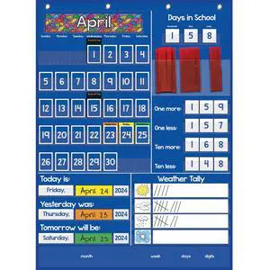 All about Today Pocket Chart, 22" x 30", Grades K-3 | Daily Classroom Calendar, Interactive & Engaging Classroom Poster, Homeschool Learning, Teacher Must-Haves All about Today Pocket Chart, 22" x 30", Grades K-3 | Daily Classroom Calendar, Interactive & Engaging Classroom Poster, Homeschool Learning, Teacher Must-Haves