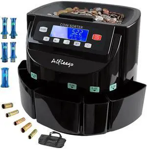 Coin Counter Sorter Wrapper Machine,Counting Wrapping US Change (A Black) | 3 In 1 Electric Coin Sorter Machine, Change Counter for US Coins, Fast Counting, Sorting,Wrapping with LCD, 50 Coin Wrappers Coin Counter Sorter Wrapper Machine,Counting Wrapping US Change (A Black) | 3 In 1 Electric Coin Sorter Machine, Change Counter for US Coins, Fast Counting, Sorting,Wrapping with LCD, 50 Coin Wrappers