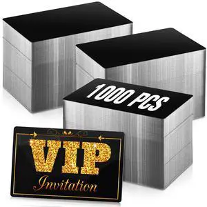 1000 Pcs Metal Business Card Blanks Bulk Aluminum Sheet Business Card 3.38 x 2.12" for Customize Office Name Laser Engraving CNC Graduation Gift (Black) 1000 Pcs Metal Business Card Blanks Bulk Aluminum Sheet Business Card 3.38 x 2.12" for Customize Office Name Laser Engraving CNC Graduation Gift (Black)