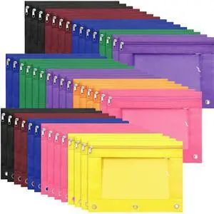 64 Pack Pencil Pouch Bulk for 3 Ring Binder, Pencil Case with Zipper and Clear Window 8 Assorted Color Storage Bag for Office, Back to School Classroom Supplies 64 Pack Pencil Pouch Bulk for 3 Ring Binder, Pencil Case with Zipper and Clear Window 8 Assorted Color Storage Bag for Office, Back to School Classroom Supplies
