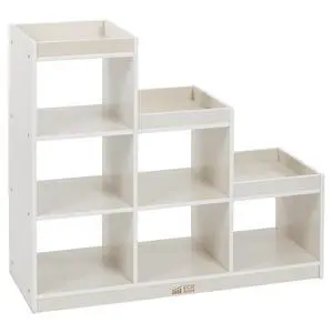 3-2-1 Double-Sided Cube Storage Organizer, Classroom Furniture, White Wash 3-2-1 Double-Sided Cube Storage Organizer, Classroom Furniture, White Wash