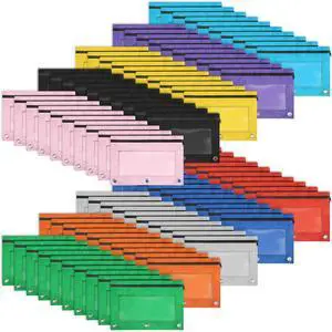 100 Pack 10 Colors Pencil Pouch for 3 Ring Binder,Binder Pencil Pouch | Clear Window Pencil Case Binder, Durable Zipper Pencil Pouch, Pencil Pouches Bulk Pencil Bags for School and Office Supplies 100 Pack 10 Colors Pencil Pouch for 3 Ring Binder,Binder Pencil Pouch | Clear Window Pencil Case Binder, Durable Zipper Pencil Pouch, Pencil Pouches Bulk Pencil Bags for School and Office Supplies