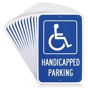 12-Pack Handicapped Parking Sign 12x18 Engineer Grade Aluminum 12-Pack Handicapped Parking Sign 12x18 Engineer Grade Aluminum