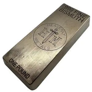 1 Pound 99.9% Pure Bismuth Hand Poured Metal Bullion Bar Ingot Collectible Element for Display, Science Experiments, Crystal Growing or Paperweight 1 Pound 99.9% Pure Bismuth Hand Poured Metal Bullion Bar Ingot Collectible Element for Display, Science Experiments, Crystal Growing or Paperweight