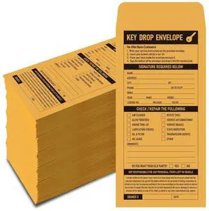 1000 Pcs Key Drop Envelopes for Overnight or Early Birds, 4-1/8x9-1/2 Inch Key Envelopes for Auto Shop Supplies or Automotive Supplies(Classic) 1000 Pcs Key Drop Envelopes for Overnight or Early Birds, 4-1/8x9-1/2 Inch Key Envelopes for Auto Shop Supplies or Automotive Supplies(Classic)