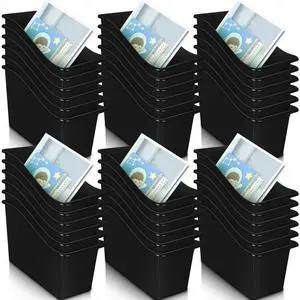 36 Pcs Book Bins for Classroom Plastic Binder Holder Magazine Stuff Folder File Organizer Box for Home Office School Supplies (Black) 36 Pcs Book Bins for Classroom Plastic Binder Holder Magazine Stuff Folder File Organizer Box for Home Office School Supplies (Black)