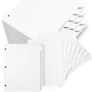 60 Set 8 Tab Dividers for 3 Ring Binder,1/8 Cut Tab,White 60 Set 8 Tab Dividers for 3 Ring Binder,1/8 Cut Tab,White