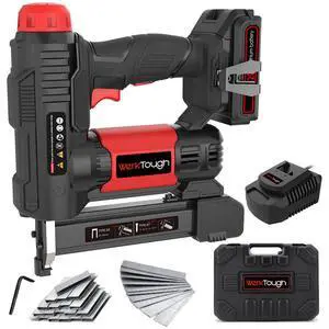 20v Cordless Staple Gun Brad Nailer 2 in 1 Aluminum Metal magzine 1 Hour Fast Charger 2000mA Lithium Battery 2000pcs Free Staples(90 4/51000+18GA 1x1000) in Tool Case 20v Cordless Staple Gun Brad Nailer 2 in 1 Aluminum Metal magzine 1 Hour Fast Charger 2000mA Lithium Battery 2000pcs Free Staples(90 4/51000+18GA 1x1000) in Tool Case