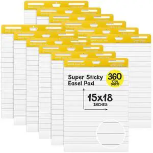 12 Pcs Chart Paper Lined Sticky Easel Pad, 30 Sheets/Pad 15 x 18 Inch Flip Large Chart Paper Sticky for Wall, Self Stick Easel Pads for Office School Classroom Residue-free & Easyremoval 12 Pcs Chart Paper Lined Sticky Easel Pad, 30 Sheets/Pad 15 x 18 Inch Flip Large Chart Paper Sticky for Wall, Self Stick Easel Pads for Office School Classroom Residue-free & Easyremoval