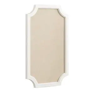 Hogan Framed Scalloped Decorative Wall Pinboard; White; 18 x 30; Rustic Modern Farmhouse Bulletin Board for Wall Organization and Decorative Displays Hogan Framed Scalloped Decorative Wall Pinboard; White; 18 x 30; Rustic Modern Farmhouse Bulletin Board for Wall Organization and Decorative Displays