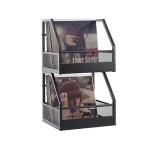 Vinyl Record Storage, 2 Pack Record Holder Wall Mount, Stackable Vinyl Holder for Display, Record Crate, Storage Organizer, Album Storage for LP Crates, Books, Files, Ornaments,Black VB02B Vinyl Record Storage, 2 Pack Record Holder Wall Mount, Stackable Vinyl Holder for Display, Record Crate, Storage Organizer, Album Storage for LP Crates, Books, Files, Ornaments,Black VB02B