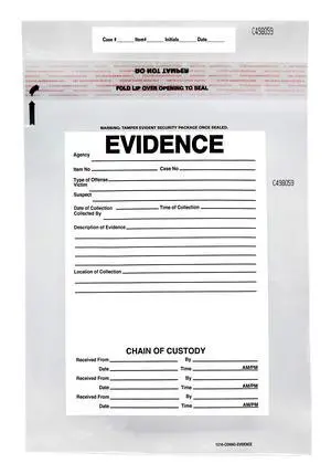 100pk Evidence Bags, 12"x16" Transparent, Tamper Resistant Closure with Serialized Numbering 100pk Evidence Bags, 12"x16" Transparent, Tamper Resistant Closure with Serialized Numbering