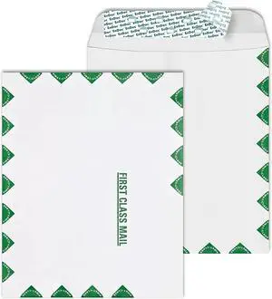9x12 Tyvek First Class Mailer Envelopes - 50 Count - Open-ended Catalog Mailing Envelopes with Peel and Seal Closure, White with first class border 9x12 Tyvek First Class Mailer Envelopes - 50 Count - Open-ended Catalog Mailing Envelopes with Peel and Seal Closure, White with first class border
