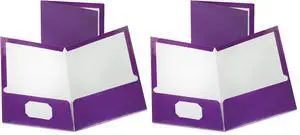 Metallic Two-Pocket Folders, Purple, Letter Size, 25 per Box (5049526), 8-1/2 x 11 Inches (Pack of 2) Metallic Two-Pocket Folders, Purple, Letter Size, 25 per Box (5049526), 8-1/2 x 11 Inches (Pack of 2)