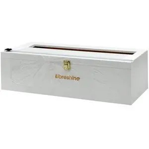 White 18 Inch Commercial Plastic Wrap Dispenser with Cutter | Paper roll cutter for 3000ft food service film, 1000ft foil and compatible butcher, freezer or kraft paper; low-noise roller White 18 Inch Commercial Plastic Wrap Dispenser with Cutter | Paper roll cutter for 3000ft food service film, 1000ft foil and compatible butcher, freezer or kraft paper; low-noise roller