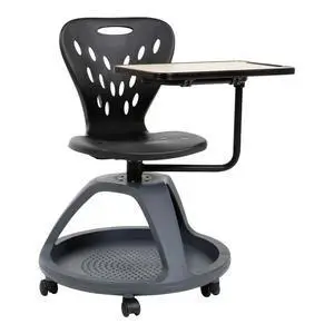 Laikyn Black Mobile Desk Chair with 360 Degree Tablet Rotation and Under Seat Storage Cubby Laikyn Black Mobile Desk Chair with 360 Degree Tablet Rotation and Under Seat Storage Cubby