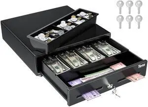 Cash Register Drawer 13": 4 Bill 5 Coin 2 Media Slots for POS, 330G Cash Register Drawer 13": 4 Bill 5 Coin 2 Media Slots for POS, 330G