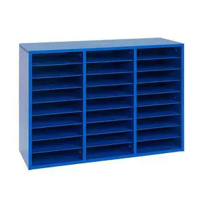 Classroom Blue Mail Center, 27 Slots | 32" W x 12" D x 23" H, Office Mailboxes, Mail Sorter, Classroom Organization, Mailbox Organizer for Students & Teachers Classroom Blue Mail Center, 27 Slots | 32" W x 12" D x 23" H, Office Mailboxes, Mail Sorter, Classroom Organization, Mailbox Organizer for Students & Teachers