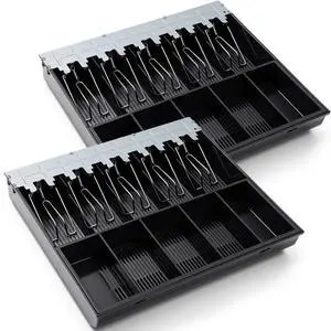 2 Pcs 16 Inch Cash Drawer Tray for Small Business, Heavy Duty Cash Drawer Insert 5 Bills and 5 Coins Money Organizer for Money Storage 2 Pcs 16 Inch Cash Drawer Tray for Small Business, Heavy Duty Cash Drawer Insert 5 Bills and 5 Coins Money Organizer for Money Storage