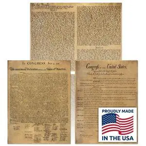American Founding documents Laminated 3 pack EXTRA LARGE: US Constitution, Declaration of Independence and Bill of Rights reproduction NOW with BIGGER clearer Letters American Founding documents Laminated 3 pack EXTRA LARGE: US Constitution, Declaration of Independence and Bill of Rights reproduction NOW with BIGGER clearer Letters