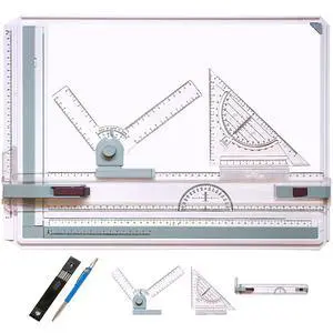Metric A3 Drawing Board Drafting Table Multifunctional Drawing Board Table with Clear Rule Parallel Motion and Angle Adjustable Measuring System Metric A3 Drawing Board Drafting Table Multifunctional Drawing Board Table with Clear Rule Parallel Motion and Angle Adjustable Measuring System
