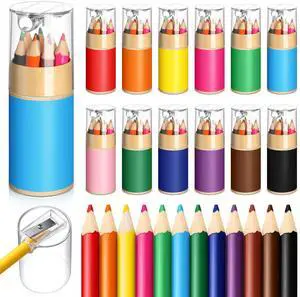 60 Sets Mini Drawing Colored Pencils Bulk with Sharpener, 3.5" Small 12 Colors Portable Travel Pencil Set for Easter Graduation Party Favors Supplies 60 Sets Mini Drawing Colored Pencils Bulk with Sharpener, 3.5" Small 12 Colors Portable Travel Pencil Set for Easter Graduation Party Favors Supplies