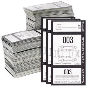 Valet Parking Tickets - 2,000 Count (000-999), 3-Part Perforated Cardstock, 2 Boxes, 2.83 x 5.5 in - Tickets for Events & Parking Permit Hang Tags & Car Tags Valet Parking Tickets - 2,000 Count (000-999), 3-Part Perforated Cardstock, 2 Boxes, 2.83 x 5.5 in - Tickets for Events & Parking Permit Hang Tags & Car Tags