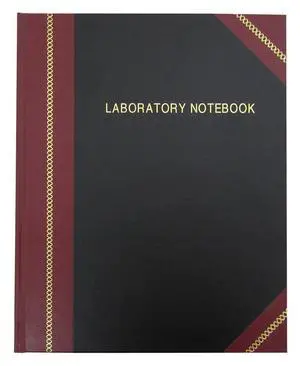 Professional Grade Lab Notebook, Hardbound, 312 Pages | Ruled Format, Black & Burgundy Imitation Leather Cover, 8'' x 10'' - Made in USA Professional Grade Lab Notebook, Hardbound, 312 Pages | Ruled Format, Black & Burgundy Imitation Leather Cover, 8'' x 10'' - Made in USA