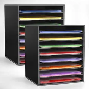 2 Pack Scrapbook Paper Storage Organizer Rack for Holding 12 x 12 Paper Storage Pouch, 8 Large Slots Desktop Papers Organizer Holder, File Sorter for Home Office School, Black 2 Pack Scrapbook Paper Storage Organizer Rack for Holding 12 x 12 Paper Storage Pouch, 8 Large Slots Desktop Papers Organizer Holder, File Sorter for Home Office School, Black