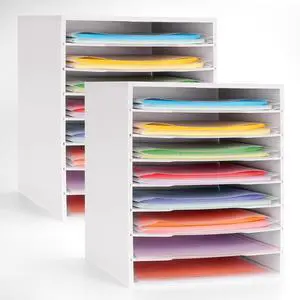 2 Pack Scrapbook Paper Storage Organizer Rack for Holding 12 x 12 Paper Storage Pouch, 8 Large Slots Desktop Papers Organizer Holder, File Sorter for Home Office School, Black 2 Pack Scrapbook Paper Storage Organizer Rack for Holding 12 x 12 Paper Storage Pouch, 8 Large Slots Desktop Papers Organizer Holder, File Sorter for Home Office School, Black
