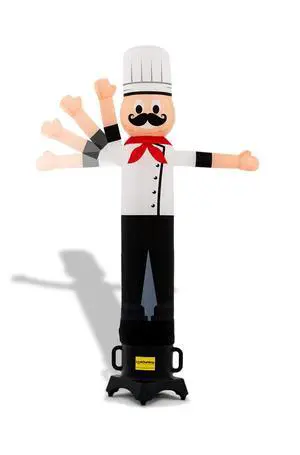 Air Wavers Inflatable Tube Man Set - 6ft Chef Air Waver with Air Dancer Blower - Inflatable Advertising Tube Guy with Flapping Waving Arm - Restaurant and Food Truck - Outdoor Business Sign | Polyamid Air Wavers Inflatable Tube Man Set - 6ft Chef Air Waver with Air Dancer Blower - Inflatable Advertising Tube Guy with Flapping Waving Arm - Restaurant and Food Truck - Outdoor Business Sign | Polyamid