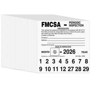 J. J. Keller FMCSA Periodic Inspection Label 50-pk. - 5" x 5", Permanent Self Adhesive Vinyl - Meet DOT AVIR 49 CFR Part 396 Requirements J. J. Keller FMCSA Periodic Inspection Label 50-pk. - 5" x 5", Permanent Self Adhesive Vinyl - Meet DOT AVIR 49 CFR Part 396 Requirements